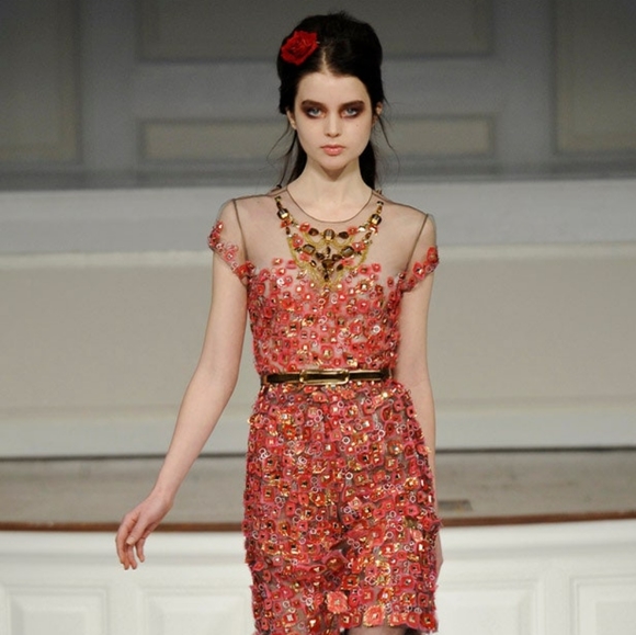 *$5,700 OSCAR DE LA RENTA GORGEOUS SILK Crystal bead estab runway dress US M - Picture 13 of 14